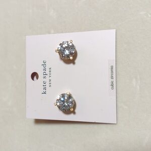 Kate Spade Gold-Tone Earrings with Silver Cubic Zirconia